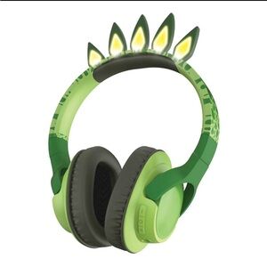 Green Dino-Themed Kids Headphones